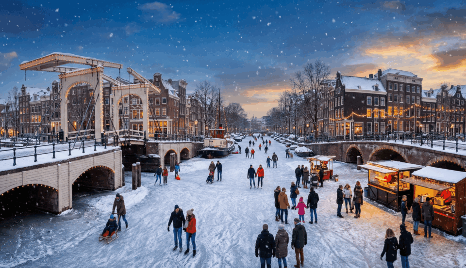 Amsterdam canali ghiacciati: bici sulla neve, musei Van Gogh e glühwein nei brown café